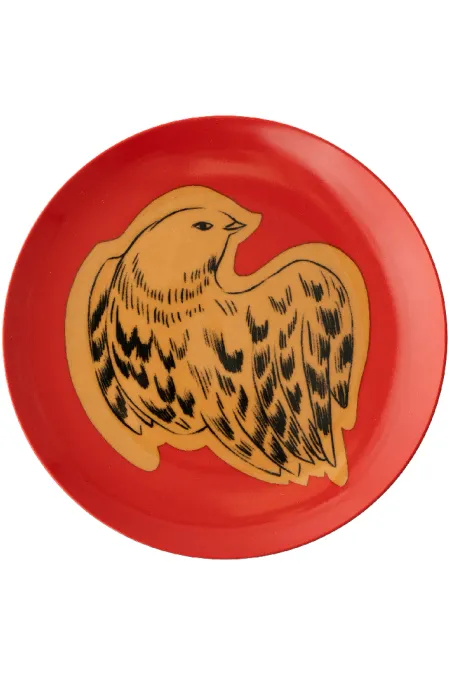 Тарелка пирожковая, коллекция «Золотые перья на красном»