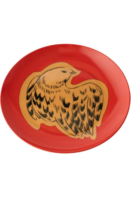 Тарелка пирожковая, коллекция «Золотые перья на красном»
