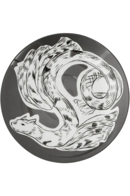 Кружка с блюдцем, коллекция «Перья на черном»