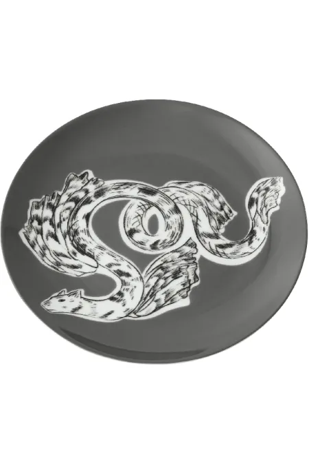 Тарелка закусочная, коллекция «Перья на черном»