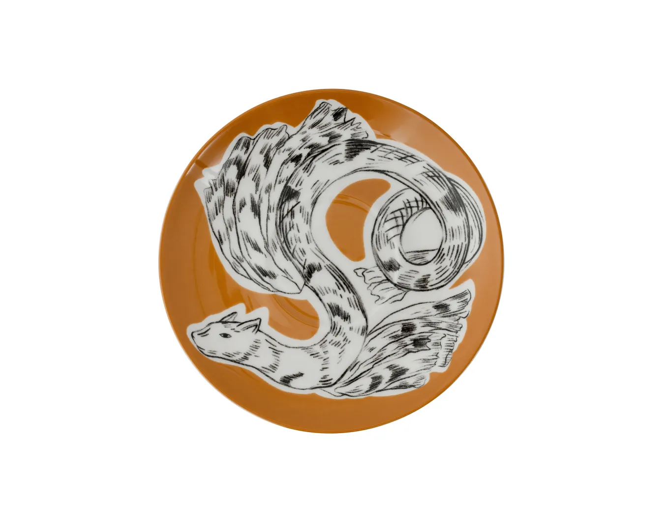 Супница порционная с подстановочным блюдцем, коллекция «Перья на золоте»