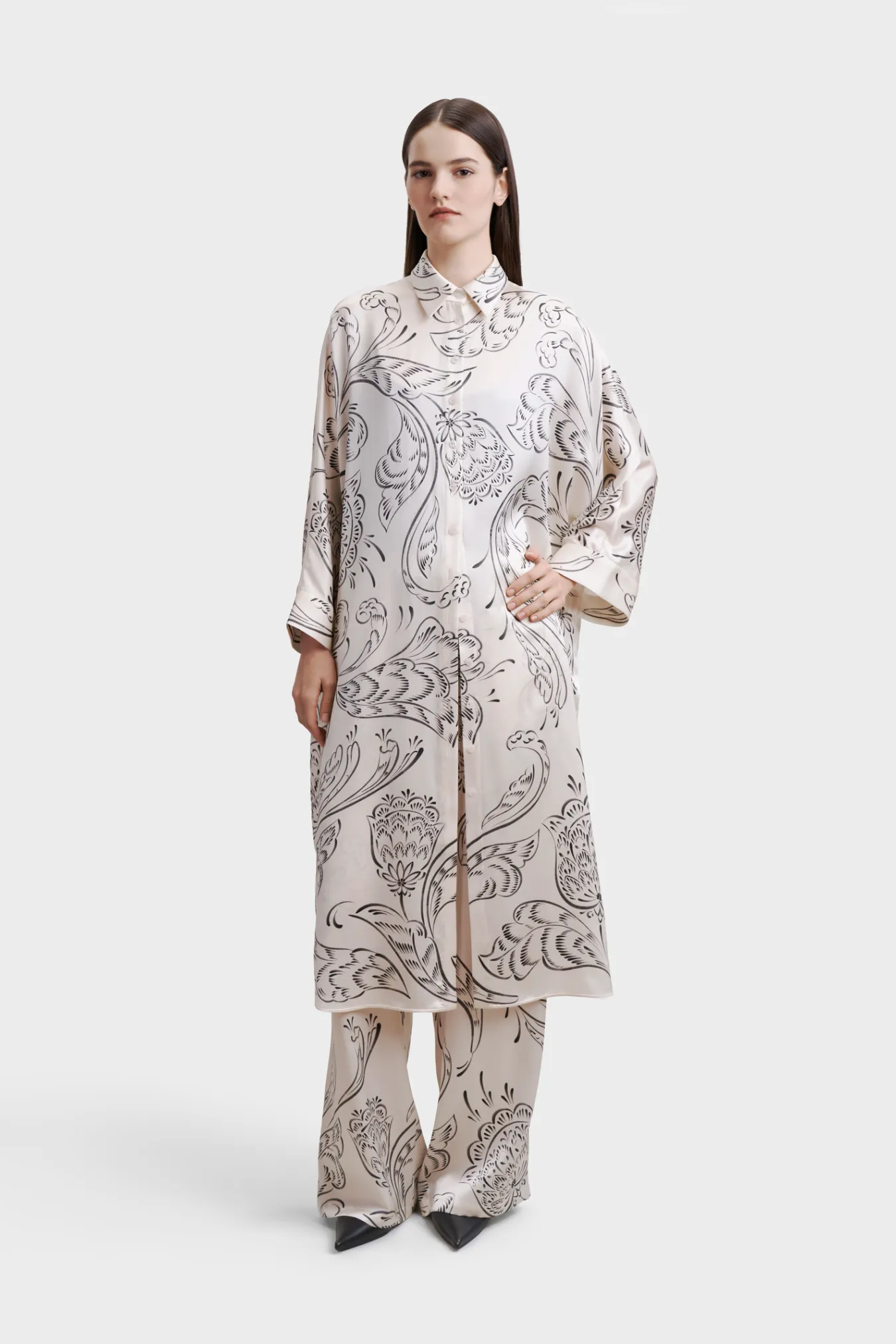 Платье-рубашка из премиального шелка