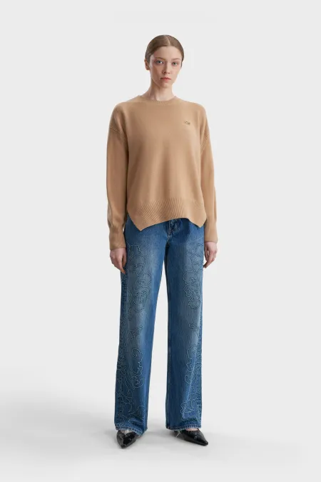 Удлиненный джемпер из шерсти и кашемира