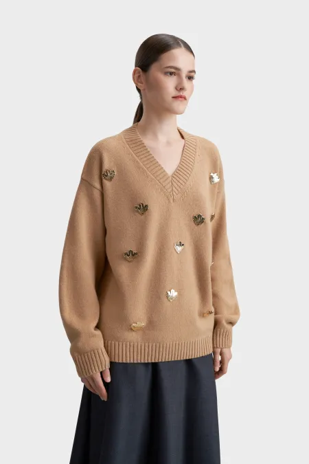 Джемпер из шерстяной пряжи