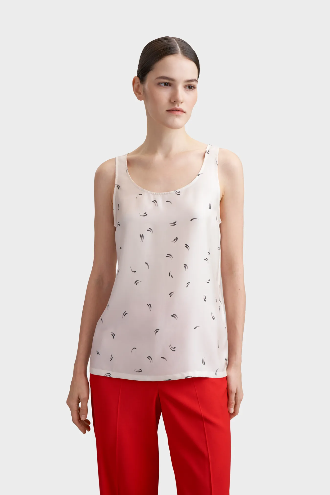 Топ из премиального  шелка с рисунком