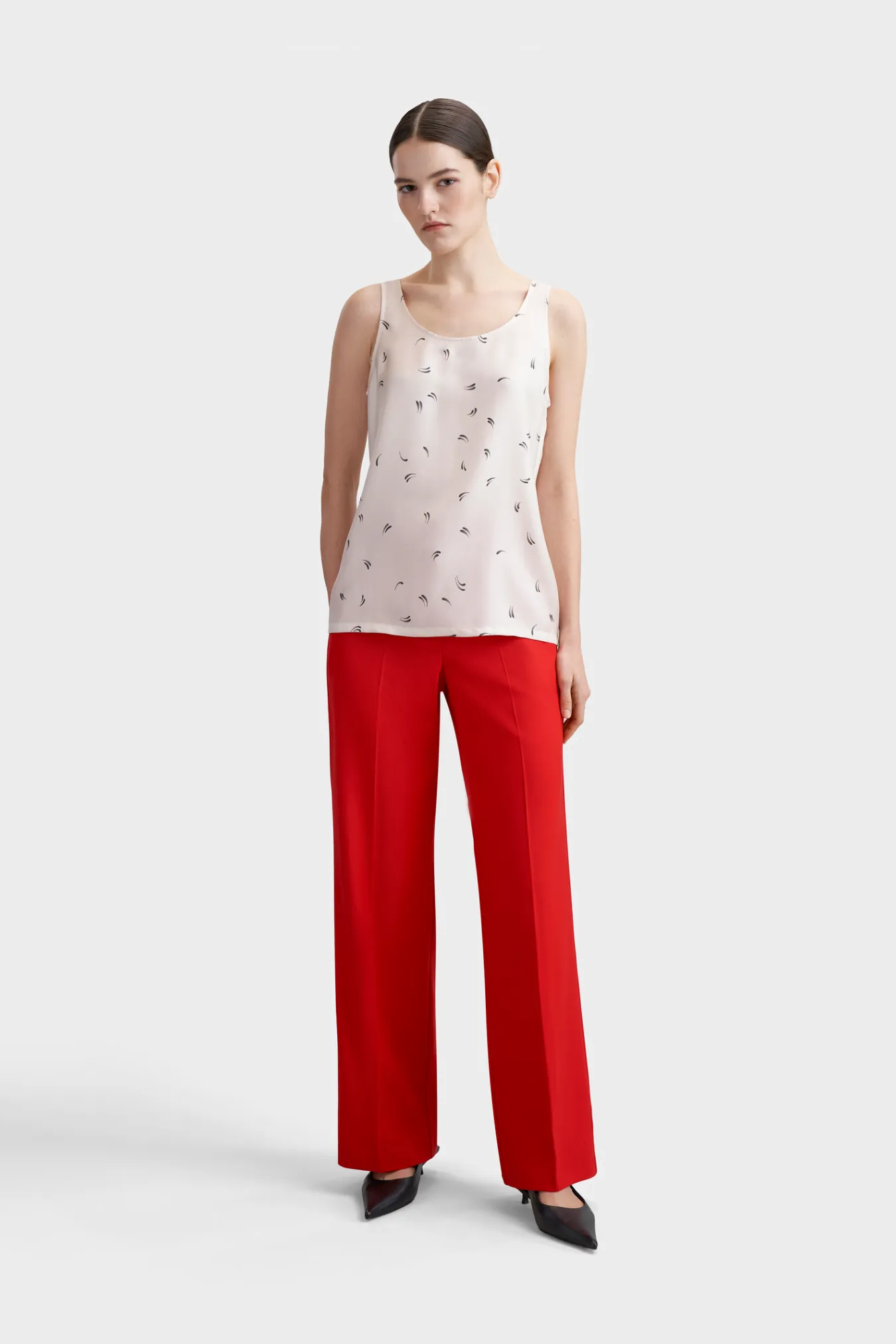 Топ из премиального  шелка с рисунком