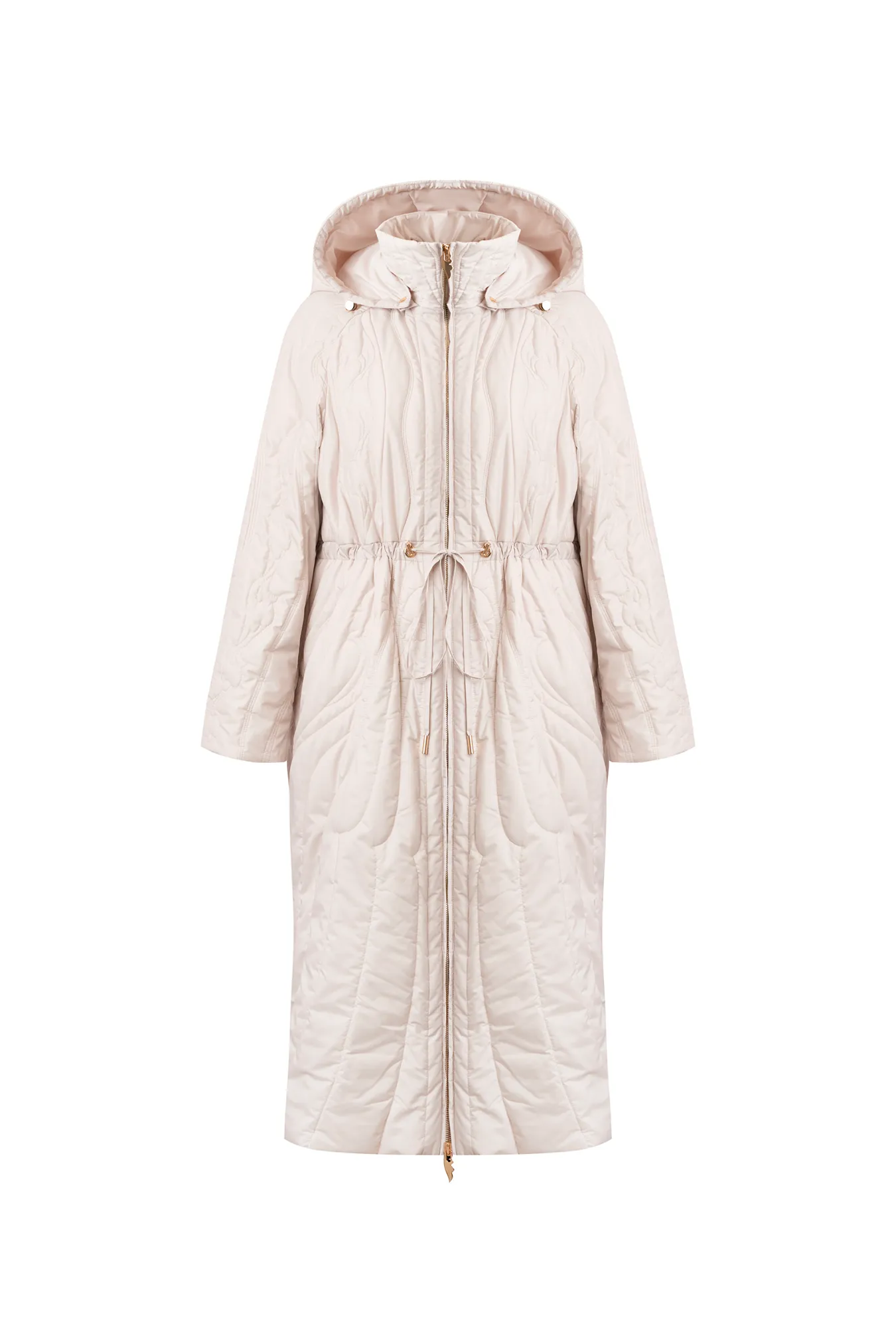 Пуховое пальто с орнаментальным рисунком