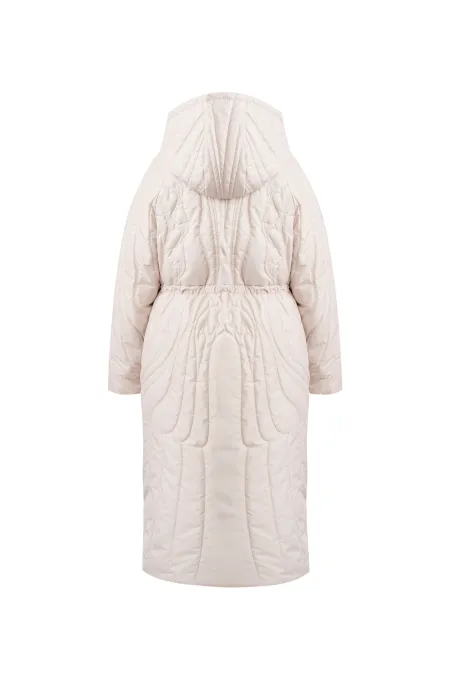 Пуховое пальто с орнаментальным рисунком
