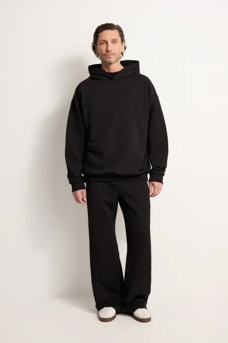 Мужское хлопковое худи с тиснением