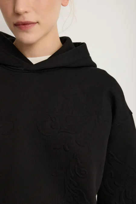 Женское хлопковое худи с тиснением