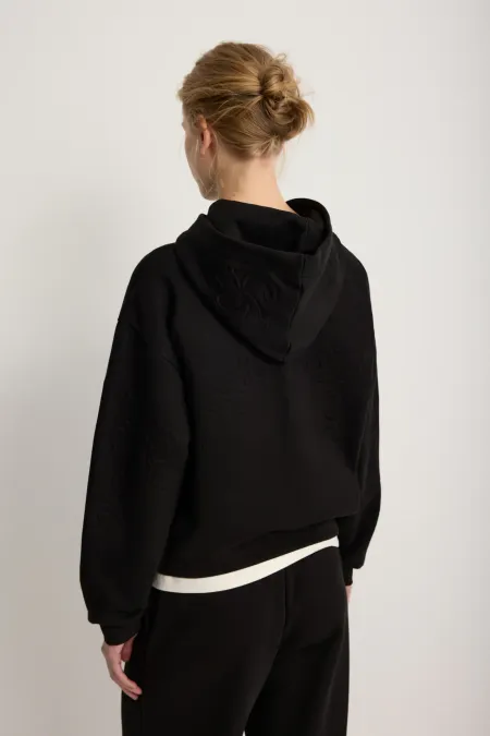 Женское хлопковое худи с тиснением