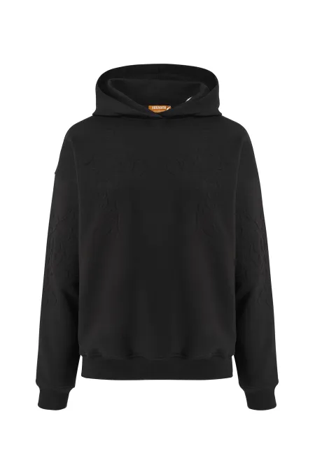 Женское хлопковое худи с тиснением