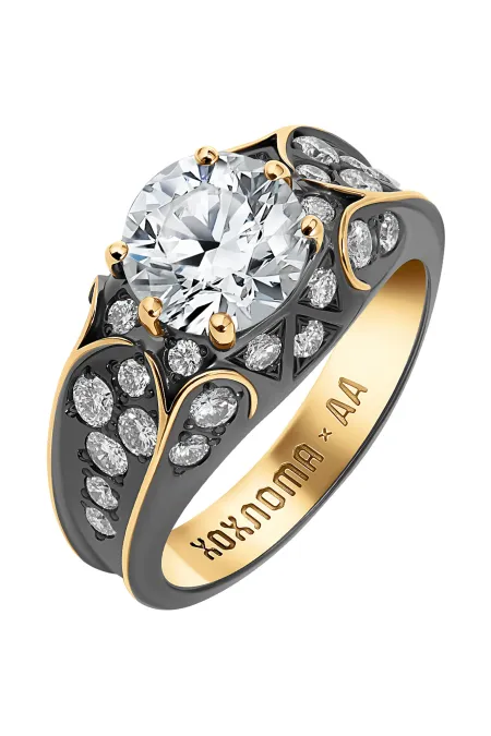 Кольцо из золота 750 пробы с бриллиантами