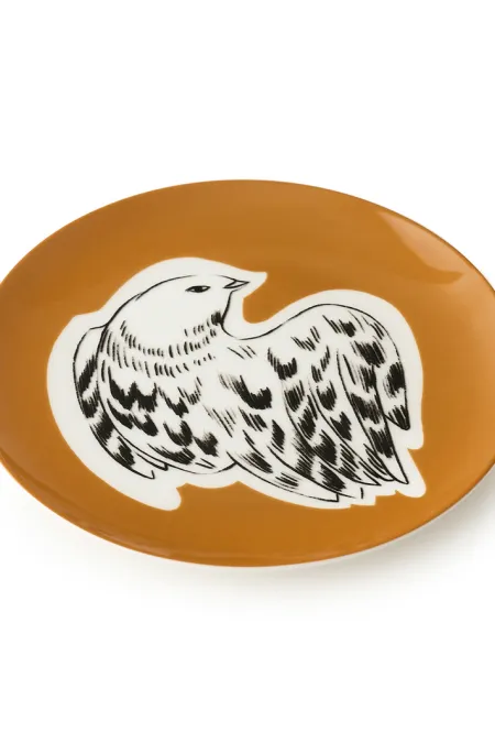 Тарелка десертная, коллекция «Перья на золоте»