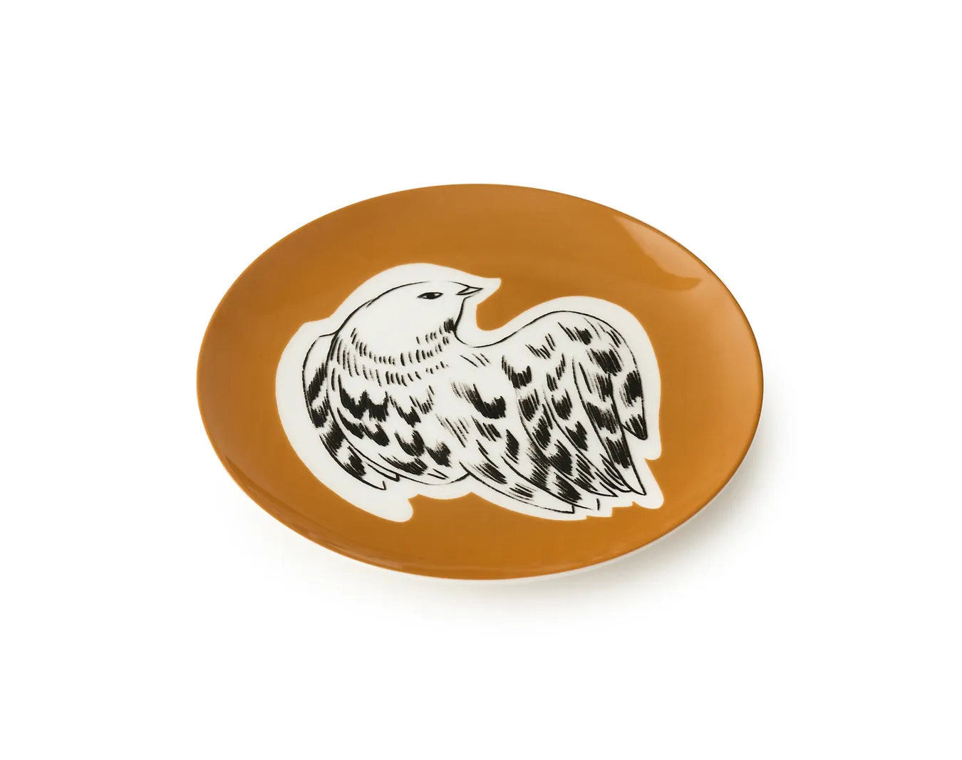 Тарелка десертная, коллекция «Перья на золоте»