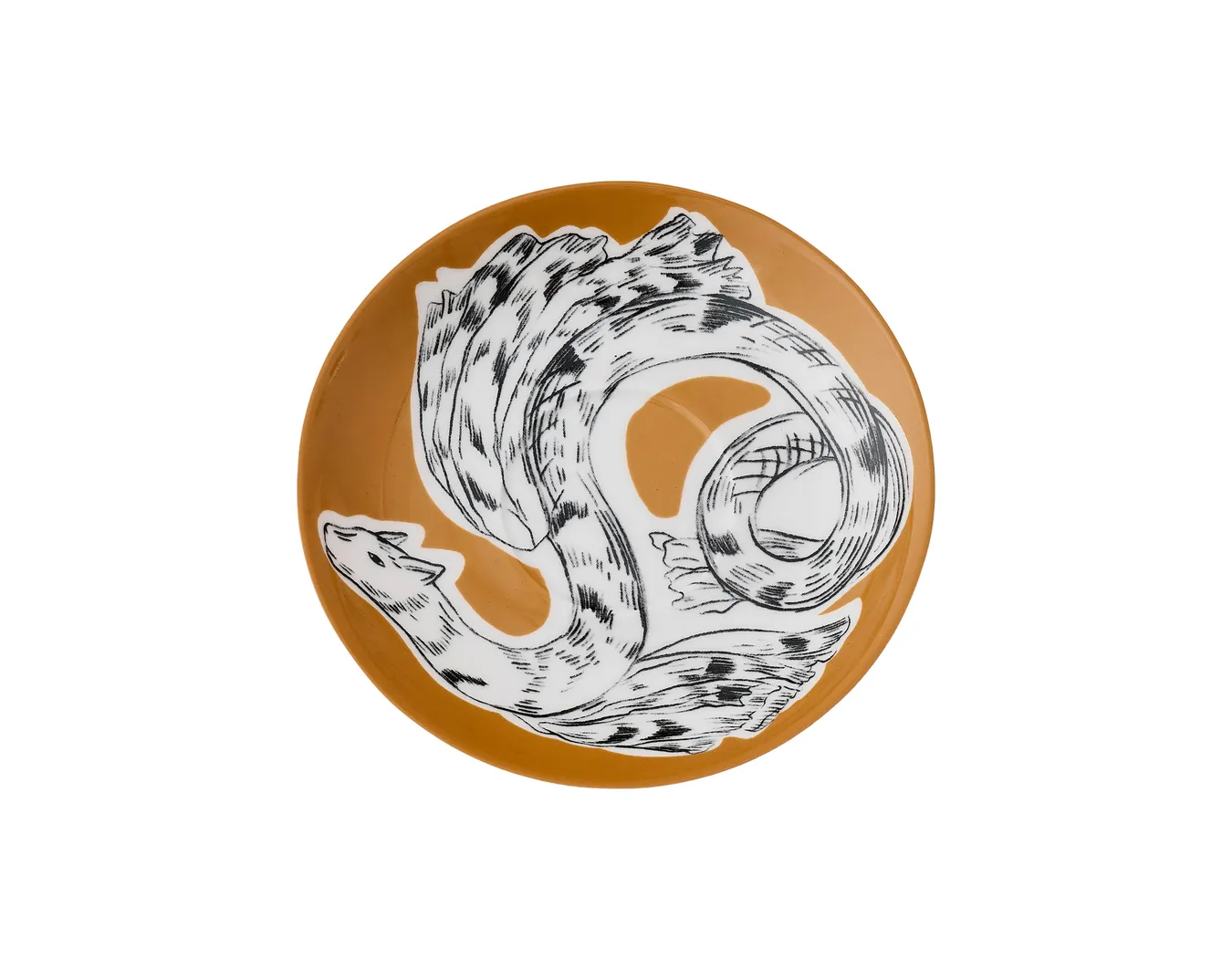 Кружка с блюдцем, коллекция «Перья на золоте»