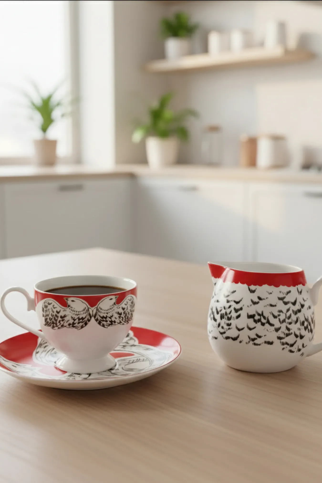 Молочник, коллекция «Перья на красном»