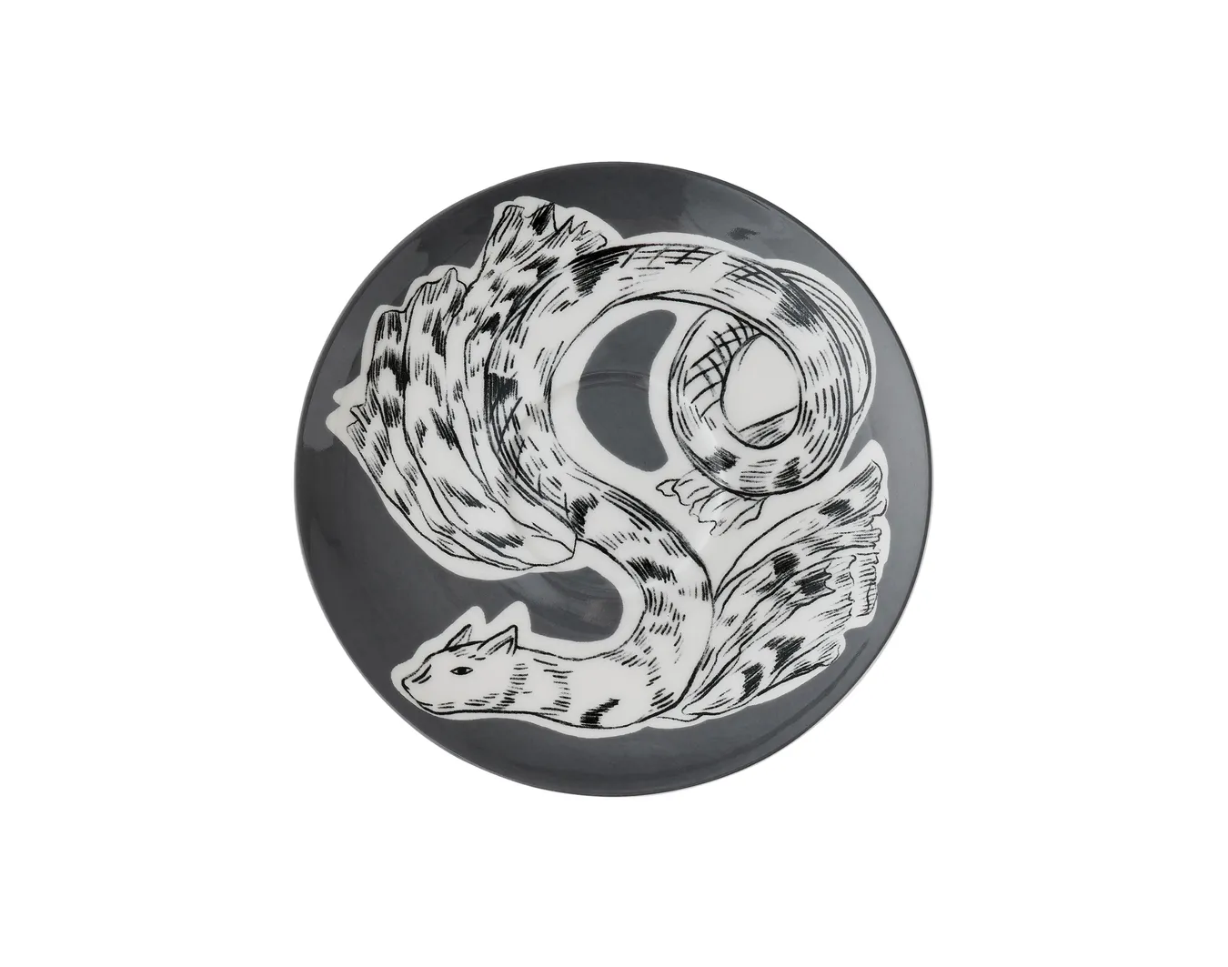 Пара чайная, коллекция «Перья на черном»