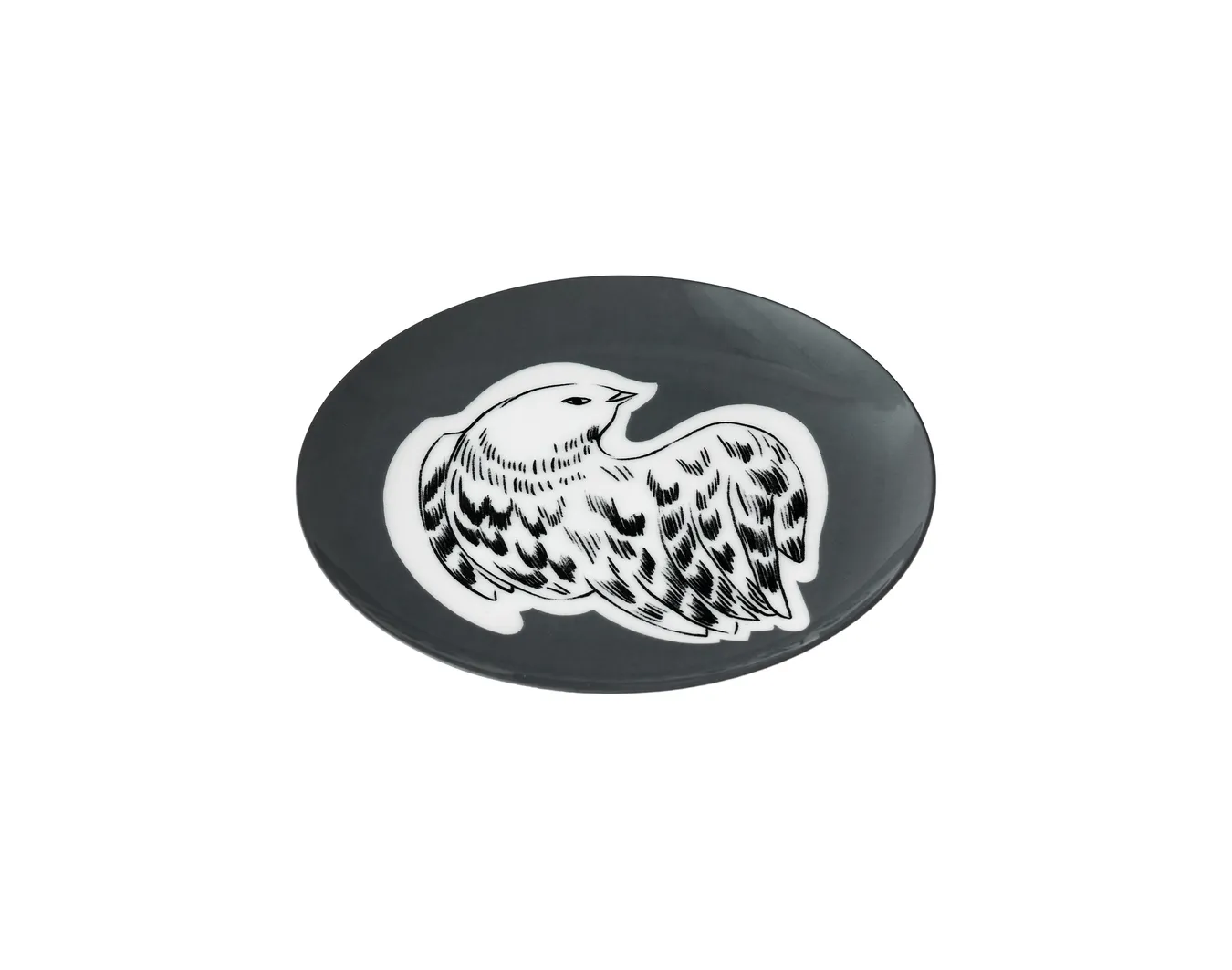 Тарелка пирожковая, коллекция «Перья на черном»