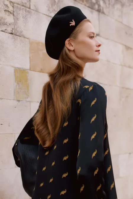 Платье-миди с рисунком