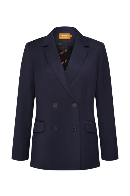 Двубортный пиджак из премиальной шерсти