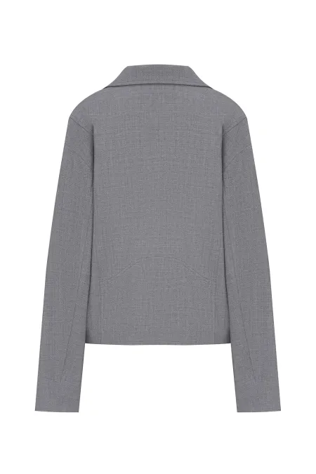 Однобортный жакет с вышивкой