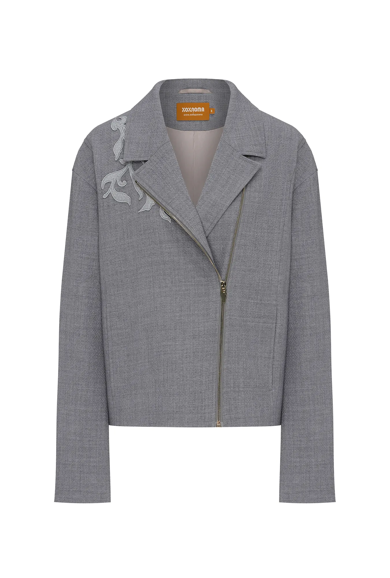 Однобортный жакет с вышивкой