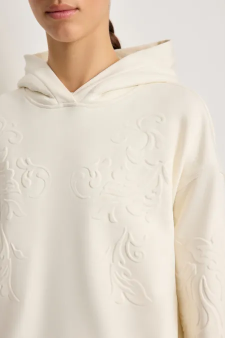 Женское хлопковое худи с тиснением