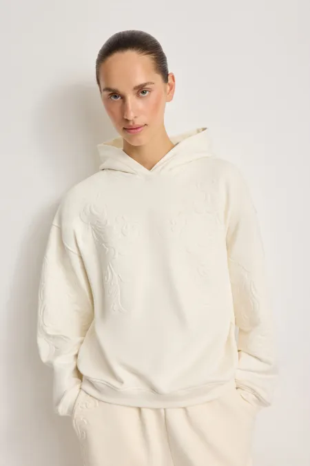 Женское хлопковое худи с тиснением