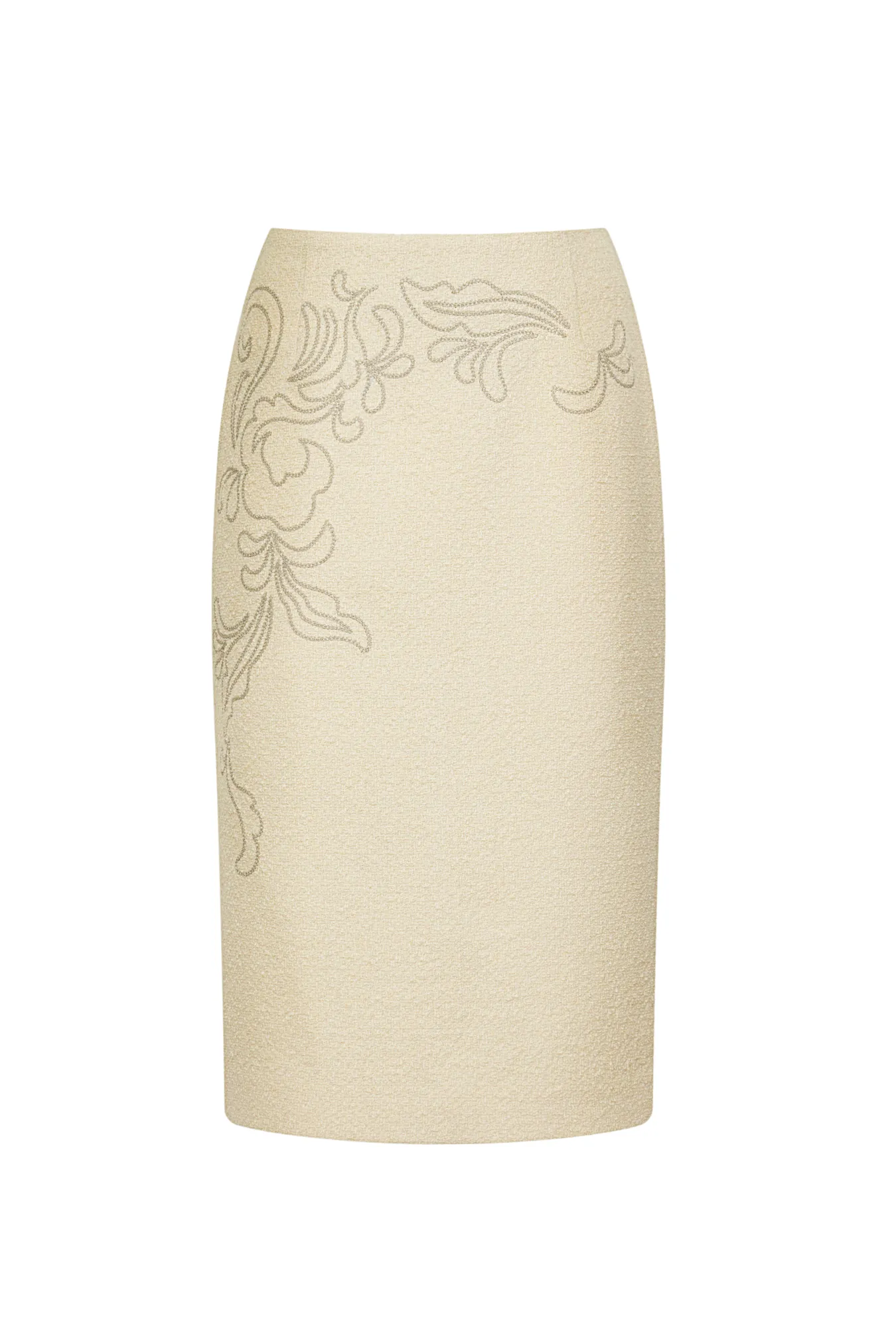 Юбка-карандаш из смесовой шерсти с вышивкой