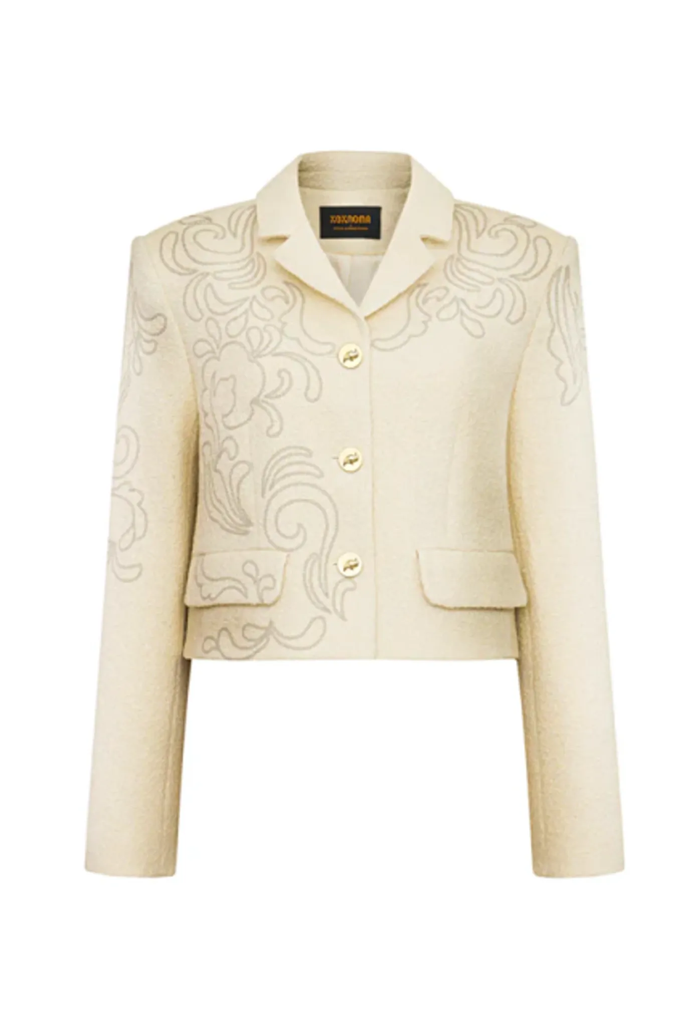 Жакет из смесовой шерсти с вышивкой