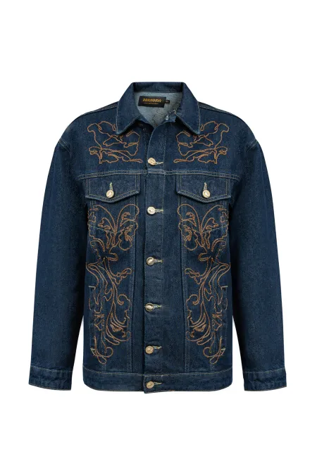 Джинсовая куртка с вышивкой