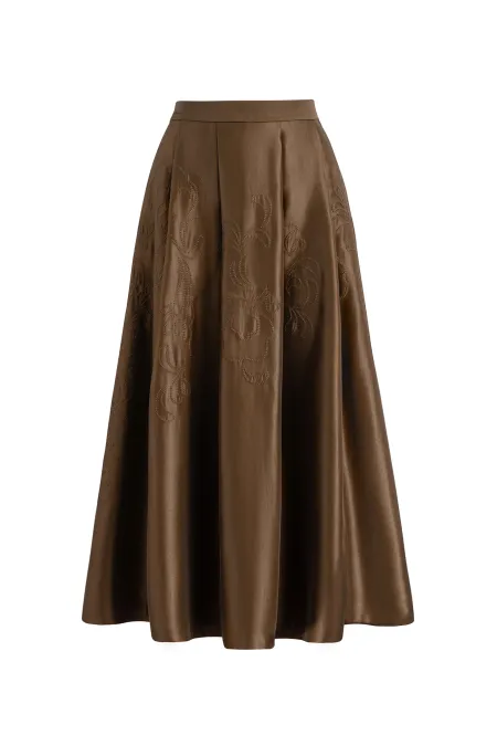 Юбка миди с вышивкой