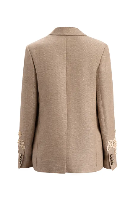 Льняной жакет с декором