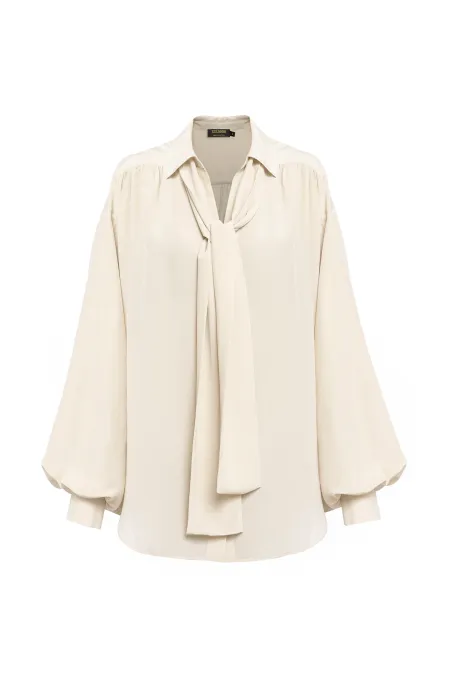 Шелковая винтажная блуза свободного силуэта