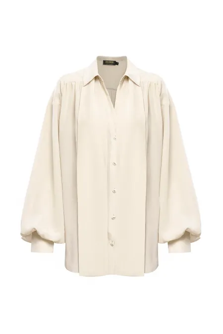 Шелковая винтажная блуза свободного силуэта