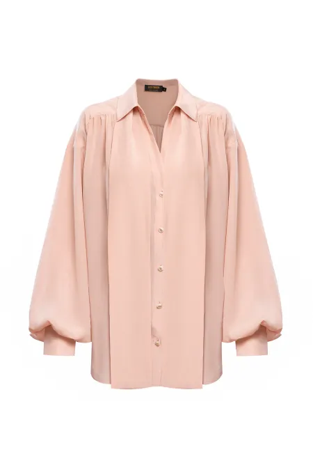 Шелковая винтажная блуза свободного силуэта