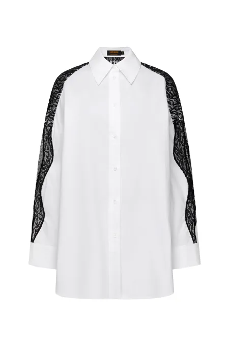 Блуза из 100% хлопка с кружевом