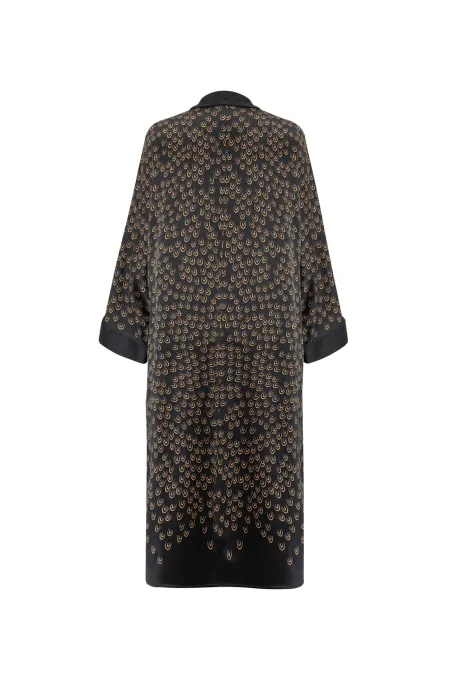 Шелковое платье с перьевым орнаментом