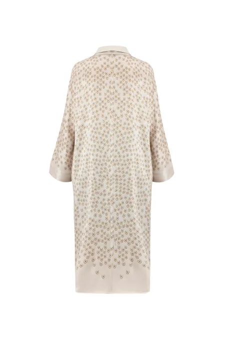 Шелковое платье с перьевым орнаментом