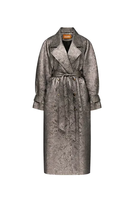 Двубортный плащ с поясом