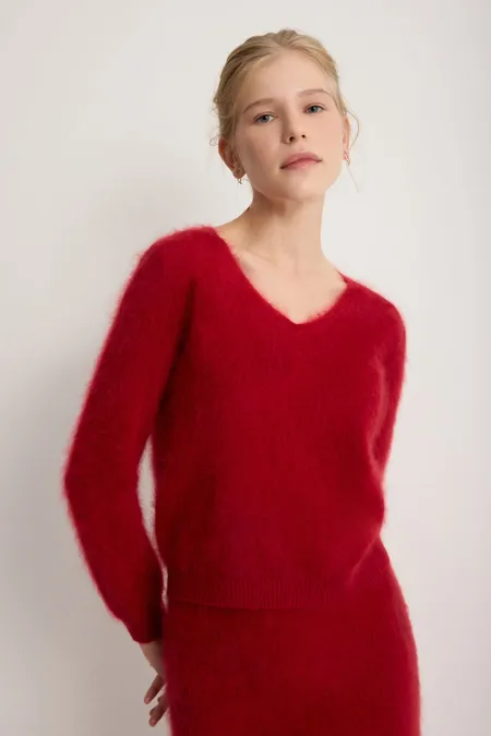 Джемпер c V-образным вырезом из 100% кашемира