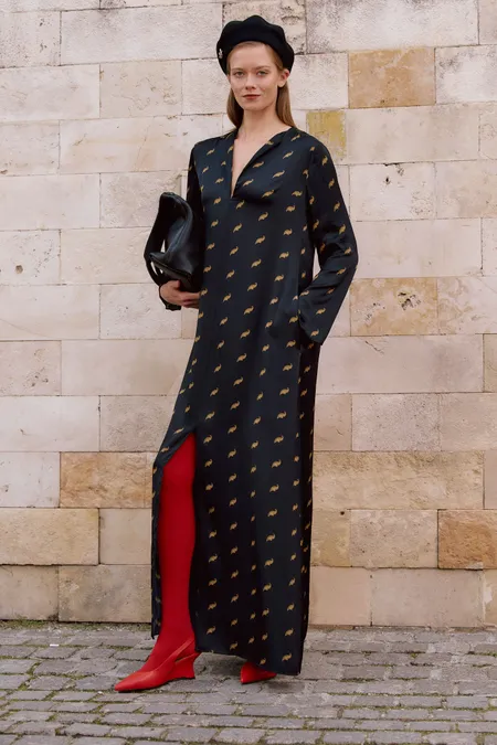 Платье-миди с рисунком