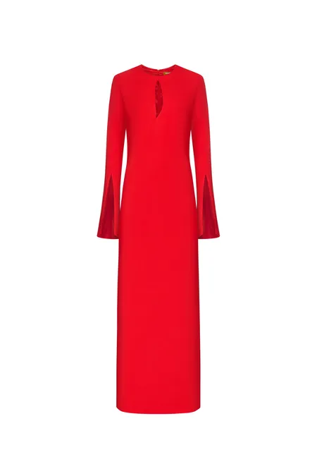 Платье-макси с вырезом