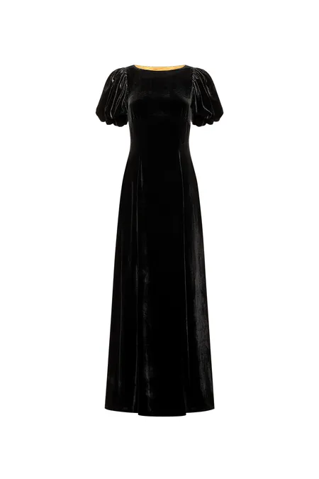 Платье макси из бархата