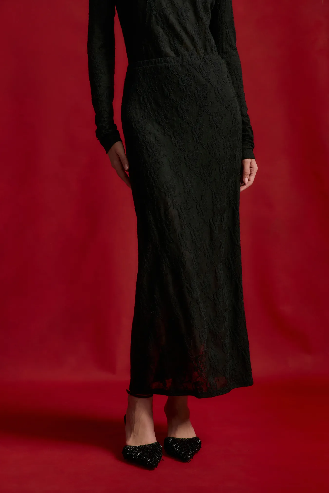 Полупрозрачная юбка с вышивкой