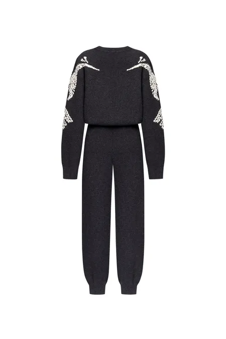 Комбинезон из 100% кашемира с вышивкой