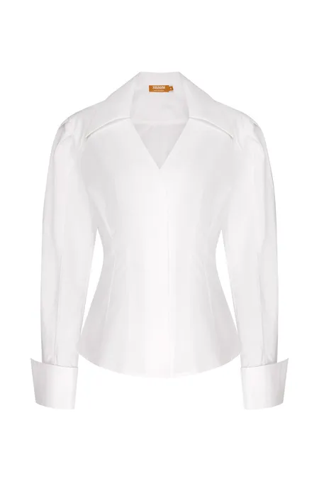 Приталенная рубашка из хлопка