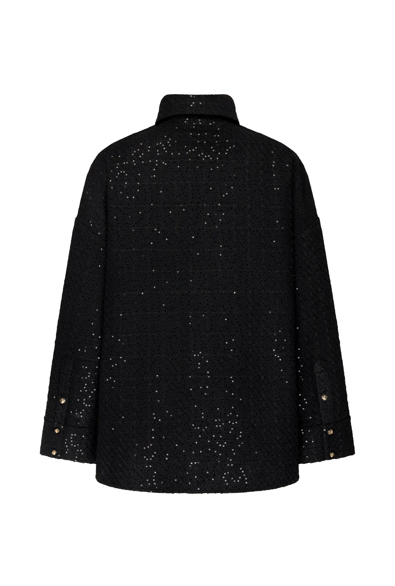 Рубашка-жакет из твида с пайетками