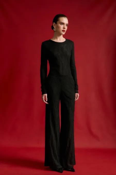 Полупрозрачные брюки с вышивкой